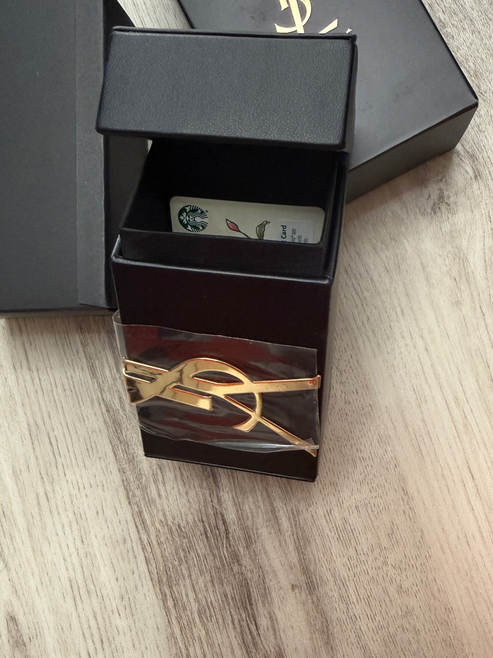 YSL Beauté Libre Eau de Parfum Case Gold Cassandre Logo Black Box